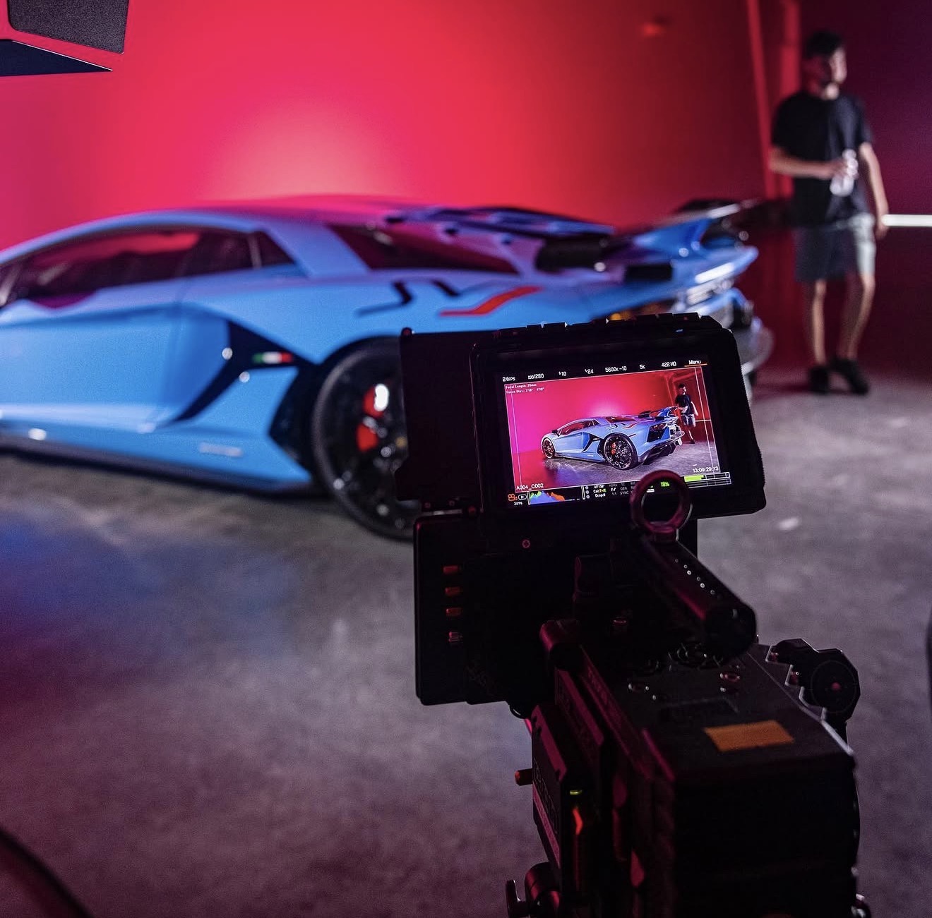 Cinema camera capturing automotive campaign content