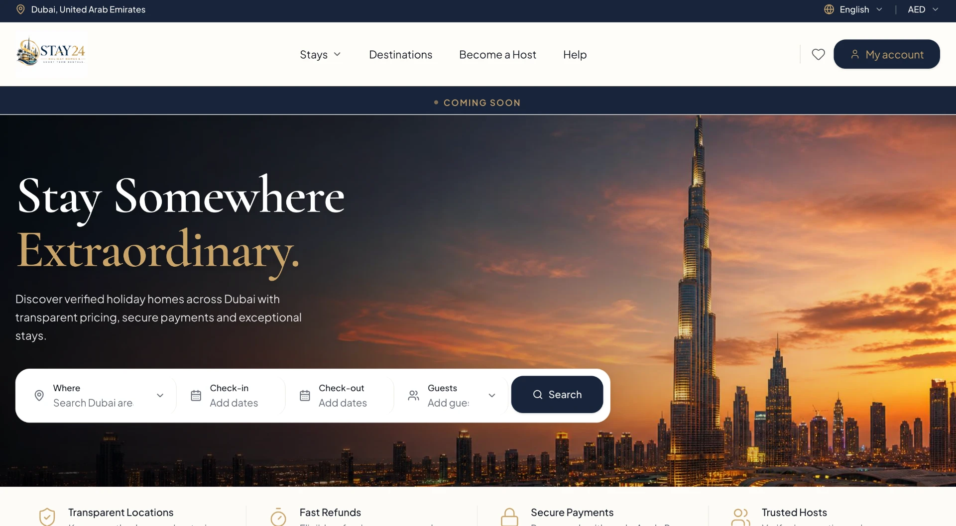 Dubai Holiday Rentals website built by Forge Digital Studios